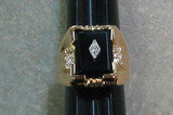 R. S. Covenant 2243 Men's Black Onyx CZ Gold Ring Size 9