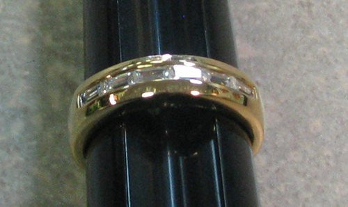 R. S. Covenant 2236 Men's CZ Baguettes Gold Ring Sze 13