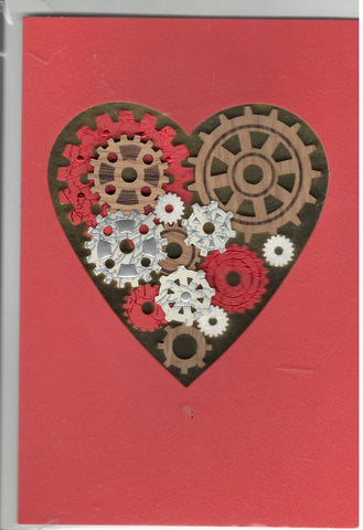 Hallmark  1IAV1296 Gears In A Heart Valentine Card