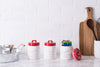 Design Imports CAMZ356 Farmhouse Chic,3-Piece Mason Jar Inspired Ceramic Kitchen Canister W/Lid