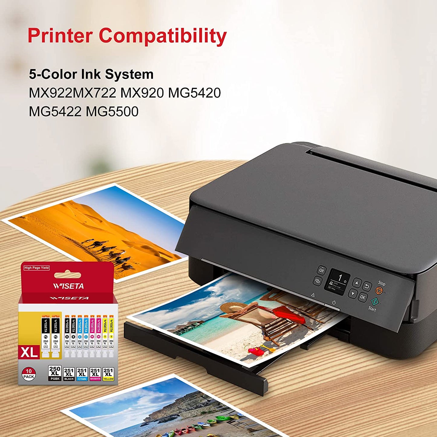 Compatible Replacement for Canon PGI250 XL & CLI251 XL Combo Pack Printer Ink Cartridges