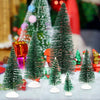 Mini Christmas Trees - Bottle Brush Trees with Resin Chassis, Small Artificial Tree, Set of 6