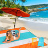 DREKTHAR Oversized Waterproof Beach Blanket with 4 Corner Sand Pockets & Plastic Stakes