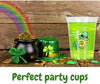 Disposable Clear 16 oz St. Patrick’s Day Plastic Party Cups (30 Count)  with Shamrock Design