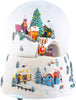 Roman Dropship 132013 Musical Village Rotating Train White 6" Resin Holiday Wind Up Snow Dome