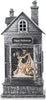 Roman Halloween 133439 Happy Silvertone Haunted House 10" Acrylic Decorative Tabletop Snow Globe