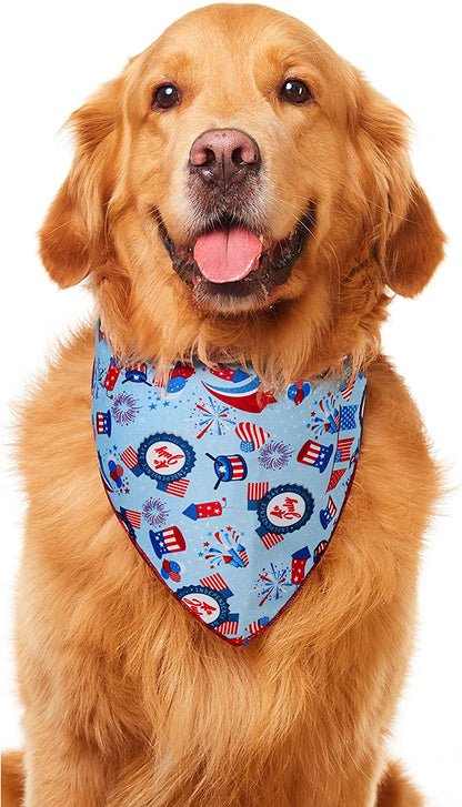 Style American Flag Dog Bandana - Patriotic 4th of July Dog Bandana for Dogs and Cats