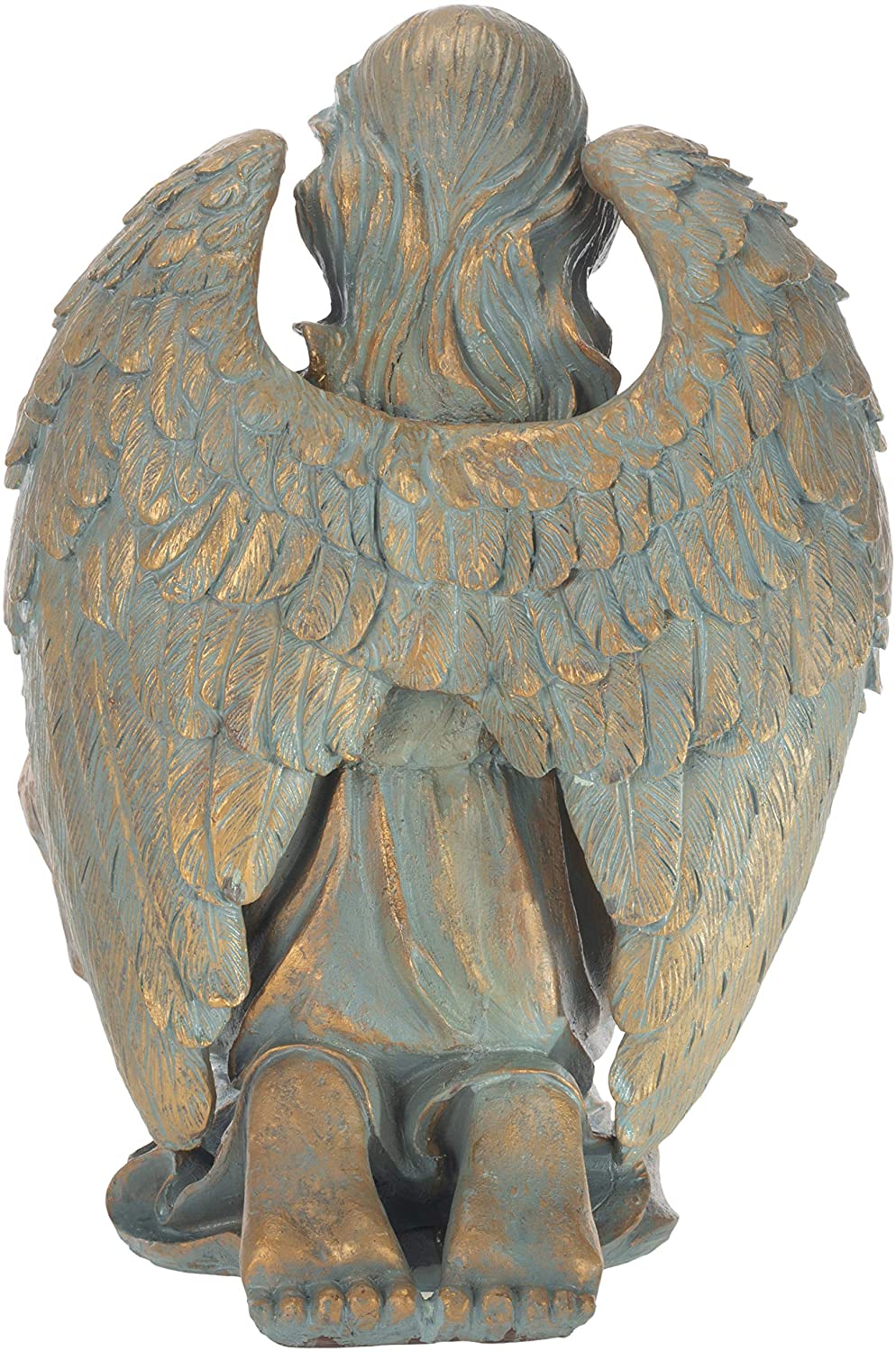 Roman 19130 BRONZE ANGEL W FLOWER 13.75" High
