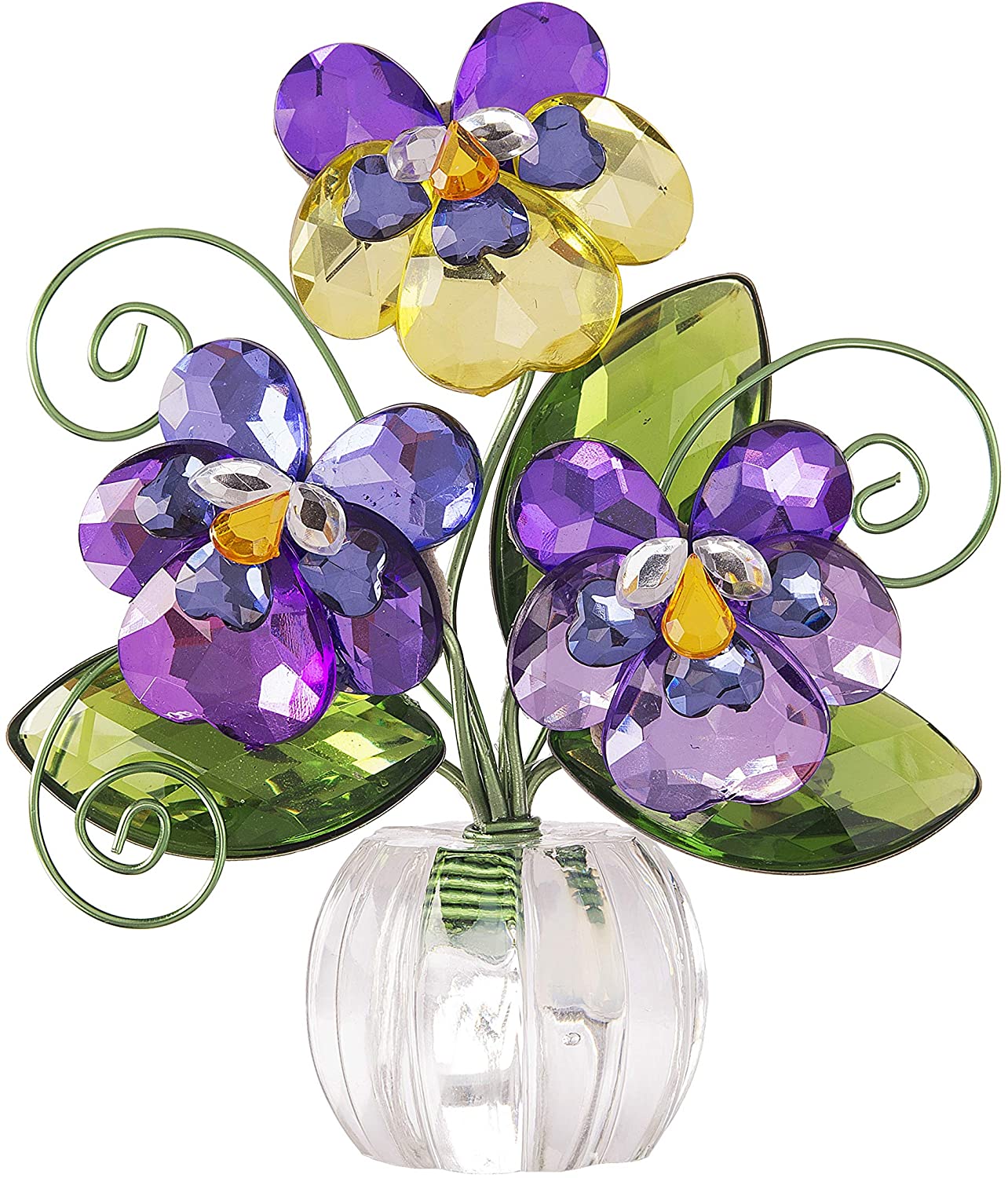 Ganz ACRY-326 Pansy Posy Pot Acrylic Multicolored 4"