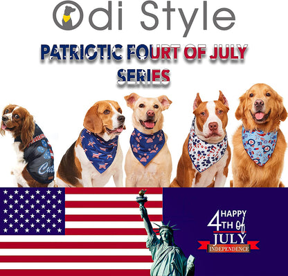Style American Flag Dog Bandana - Patriotic 4th of July Dog Bandana for Dogs and Cats