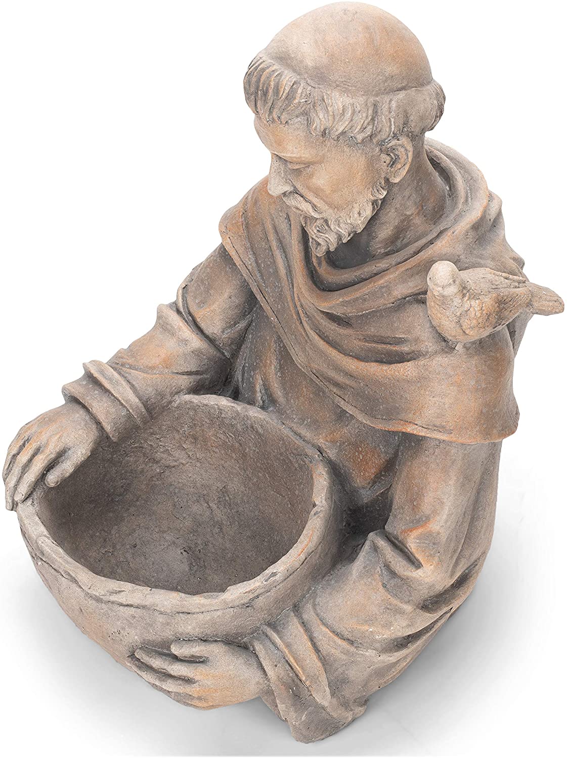 Roman Dropship 15859 Saint Francis Bird Bath, 19"