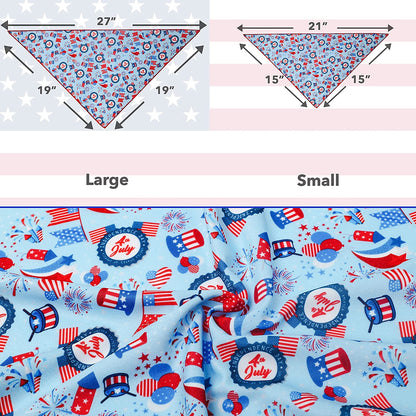Style American Flag Dog Bandana - Patriotic 4th of July Dog Bandana for Dogs and Cats