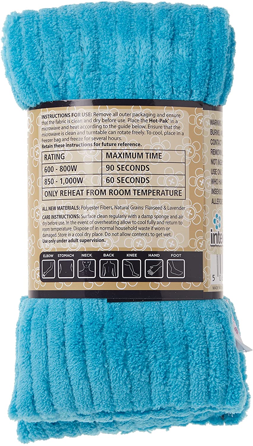 Intelex HP-COR-B Warmies French Lavender Scented Cozy Microwavable Hotpaks Soft Cord Blue