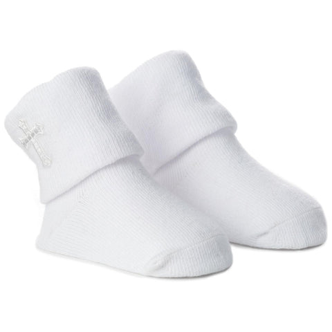 Hallmark BBY4109 Embroidered Cross Baby Socks, 0-12 Months