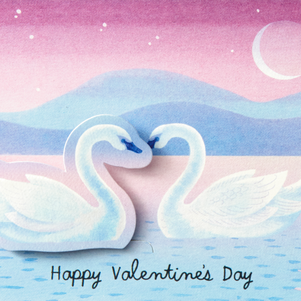 Hallmark Paper Wonder I Love You Swans Mini Pop Up Valentine's Day Card