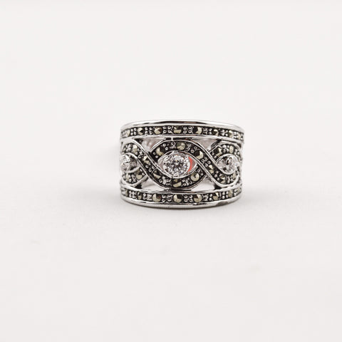 R. S. Covenant 817 CZ Marcasite Ring SZ 5