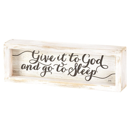 Dicksons TTPLQW-23 Give It to God Go to Sleep Whitewashed 10 x 3 Wood Tabletop Plaque