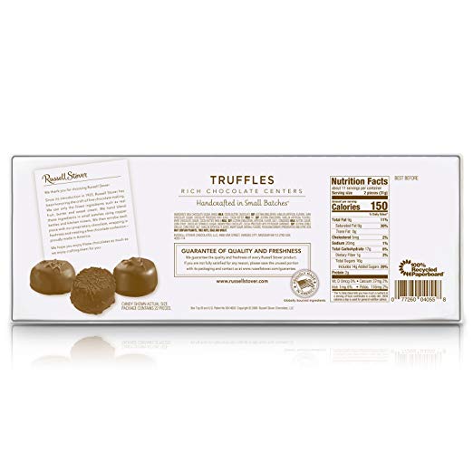 Russell Stover 4055 Truffle Assortment, 12 oz. Box