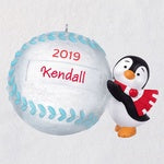 Hallmark 2019 Baseball Star Penguin DIY Personalization Ornament