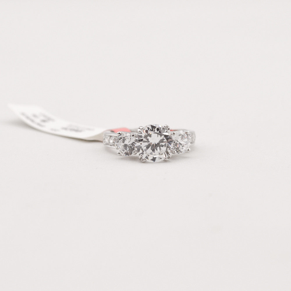 R.S. Covenant 4395 CZ/CZ/CZ Silver Ring Size 10  LOC 70