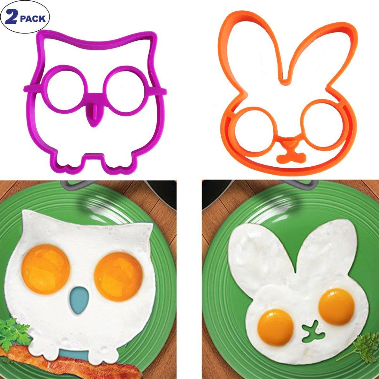 DHGate Set Owl & Rabbit Silicone Fried Egg Shaper