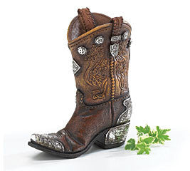 Burton & Burton 0624103 Boots & Spurs Western Cowboy Boot Vase for Western