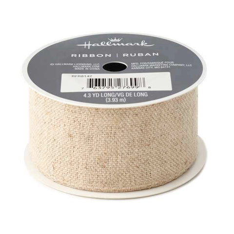 Hallmark 3RFR8142 Natural 1 1/2" Cotton Ribbon, 4.3 yards
