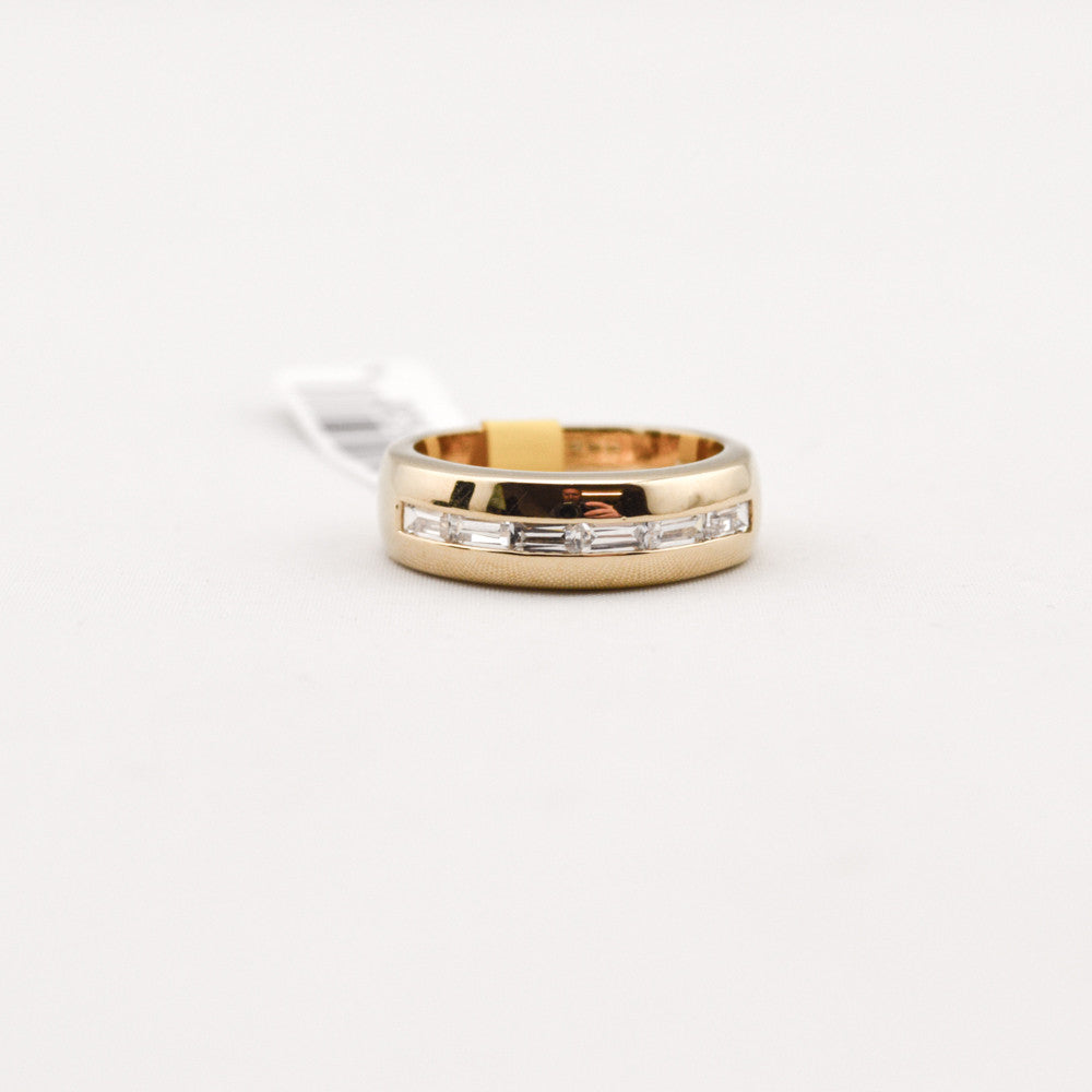 R. S. Covenant 2236 Men's CZ Baguettes Gold Ring Size 12