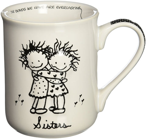 Enesco 32330 Children of the Inner Light Sisters Hugging Stoneware Gift Mug, 16 oz.