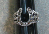 R.S. Covenant 809 Marcasite Horseshoe Ring Size 9