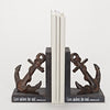 Roman Dropship 15226 Love Anchors Soul Anchor Textured Black 3.5 x 7 Resin Stone Bookends, Set of 2