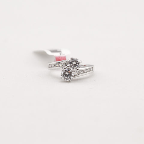R. S. Covenant 585 Double CZ Silver Ring Size 8  LOC 17