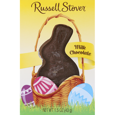 Russell Stover 0842P Milk Chocolate, Solid Bunny