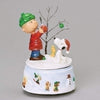 Roman Dropship 13208 Charlie Brown and Snoopy Snowy White Glitter 7 x 5 Resin Holiday Musical