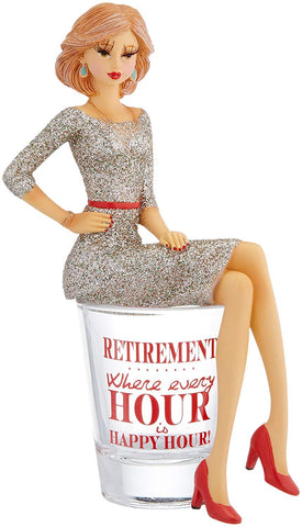 Pavilion 73704 Hiccup H2Z Retirement Girl in Shot Glass, 5-3/4-Inch High