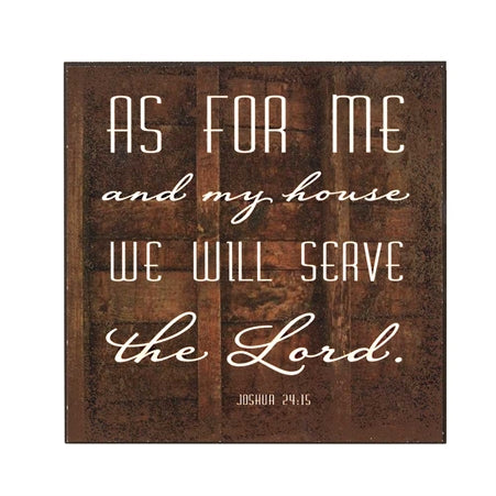 Dicksons As For Me And My House We Will Serve The Lord 6 x 6 Wood Wall Plaque