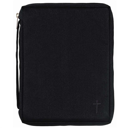 Dicksons Black Cross 8.5 x 11.5 inch Reinforced Polyester Bible Cover Case with Handle X-Large