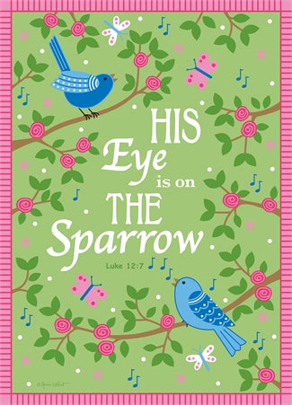 Dicksons His Eye On The Sparrow Spring Green 29 x 42 Rectangular Large House Flag