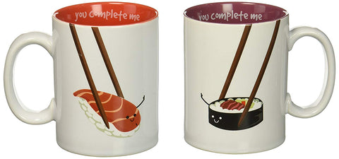 Pavilion 70174 Late Night Snacks Sushi Complimentary Coffee Mugs, 18 oz, Multicolor