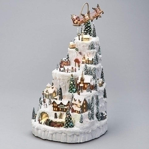 Christmas by Roman Inc, Amusements Collection, 14.5" H Musical LED Village,Lantern, Snow Globe, Holiday Home Décor, Santa, Cardinal, Nutcracker, Snowman, Reindeer (14x9x8)