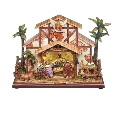 Musical LED Nativity with Rotation 9.5 Inches