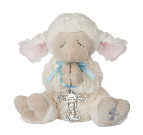 Ganz HE10234 Serenity Lamb w/ Crib Cross - Boy (2 pc. set)