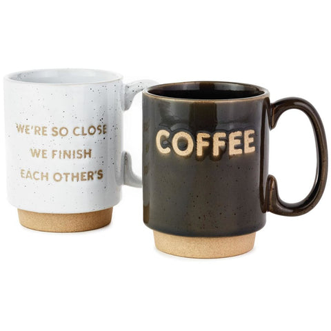 Hallmark Couples Stacking Coffee Mugs, Set of 2