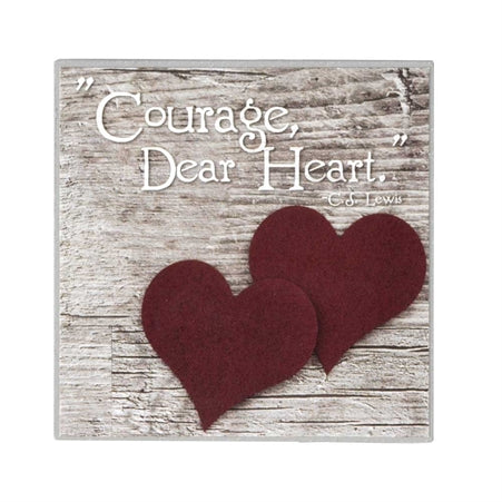 Dicksons Courage Dear Heart C. S. Lewis Quote 4 x 4 Wood Decorative Sign Plaque