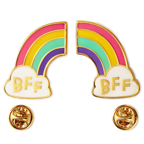 Hallmark BFF Rainbow Enamel Pin Set