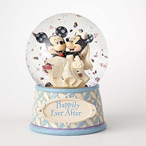 Enesco 4059185 Jim Shore Mickey and Minnie Mouse Happily Ever After Wedding Waterball, 6.5 Inch