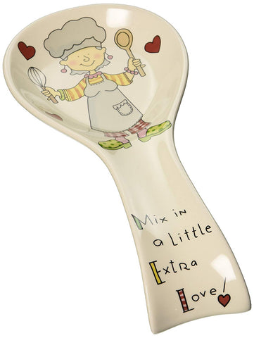 Pavilion 33125 Well Seasoned by Pavilion 9-Inch Spoon Rest, Mix in a Little Extra Love