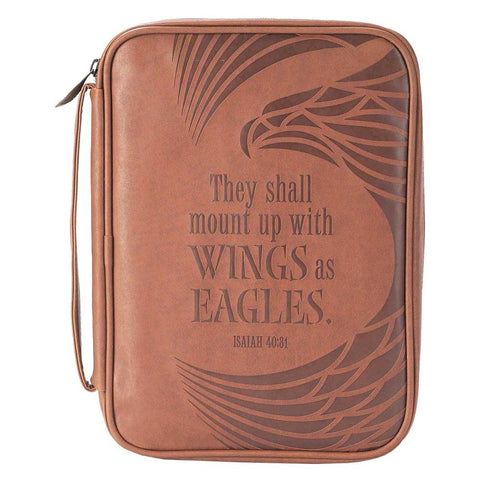 Dicksons Eagle's Wings Isaiah 40:31 Brown Faux Leather Men's Bible Cover Case, Large