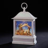 Roman Dropship 132274 LED Holy Family Swirl Lantern White Rectangle White 11" Acrylic Holiday Globe