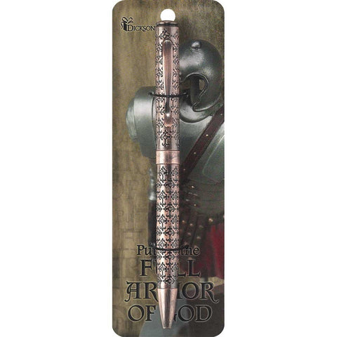 Dicksons Full Armor of God Ephesians 6 Antique Copper Metal Cross Gift Pen